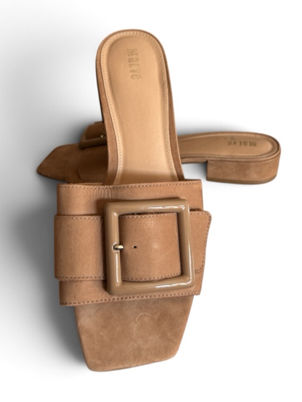 Maeve x Anthropologie Buckle Slide Leather Sandals in Tan 
Size 40 9.5